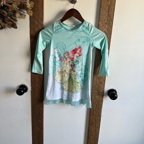 Disney Princess Mint Green Silky Nightgown Girls Size 6 - Picture 2 of 8